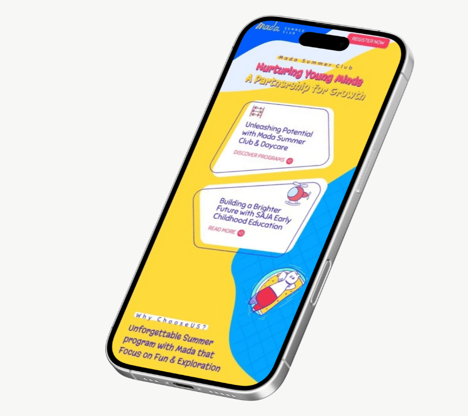 Showcasing the new UI of Mada's website on Tablets